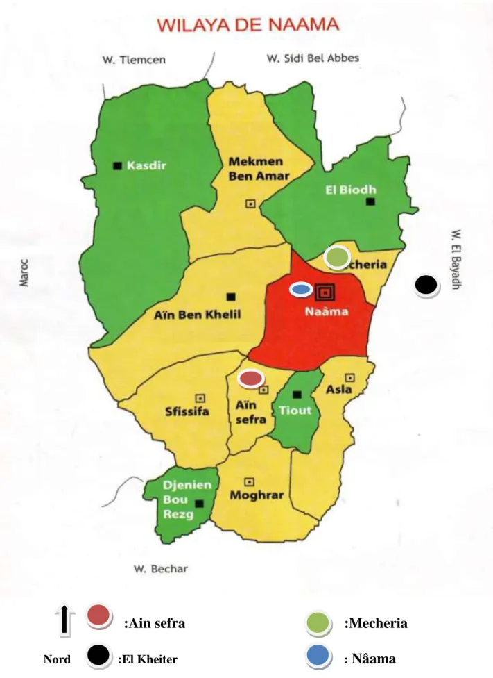 Figure N°II.06 : Localisation des zones d’étude 