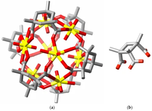 Figure 11. (a) The octanuclear cage (again shown with depth fading) found in the crystal of complex  T; (b) perspective view of the convergent triaxial conformation of the ligand found in the complex