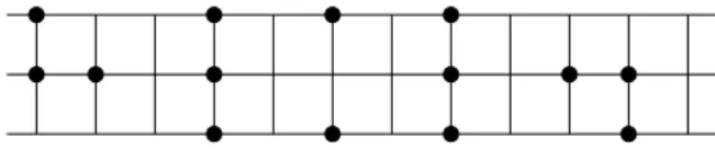 Figure 3: Tile of a minimum-density identifying code in S 3 . Black disks represent the vertices of the code.
