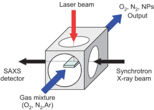 Figure 1: Schematic view of the chamber devoted to laser treatments under a controlled atmosphere and in-situ synchrotron scattering experiments.