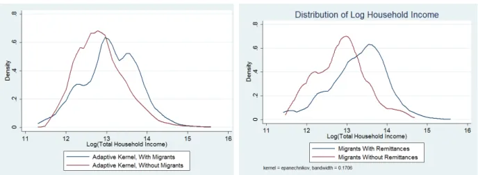 Figure 1. Income distributions among households.