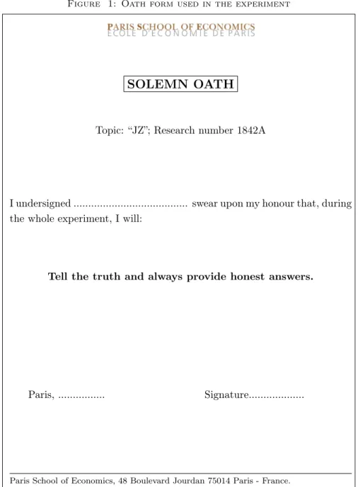 Figure 1: Oath form used in the experiment