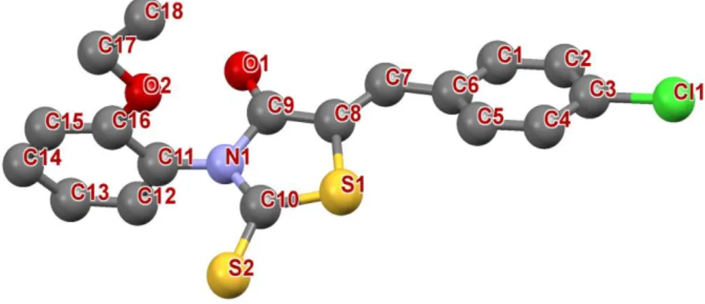 Figure III.3. Structure de la molécule CBBTZ après résolution. 