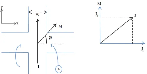 Figure 1.4 : Géométrie du capteur Hall planaire.