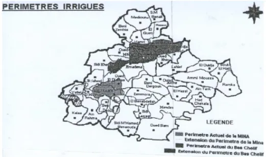 Figure 13: Carte des zones homogènes de la wilaya de Relizane.