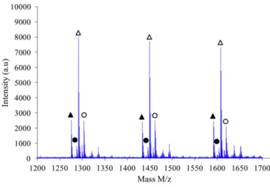 Figure 11. Focus on MALDI-TOF mass spectrum of PAIS prepared under high intensity mixing (2.6  M)