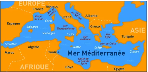 Figure 1 : Vu général du bassin Méditerranéen. 