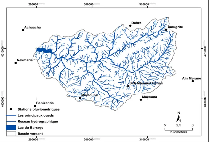 Figure 07 : Réseau hydrographique du bassin versant de l’oued Kramis 