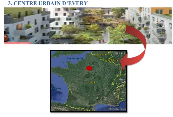 Figure 11: situation de centre urbain d'Évry 