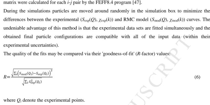 Table 2. Minimum interatomic distances (cut-offs) applied in simulation runs (in Å) 