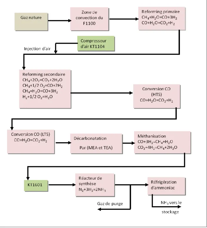 Figure I. 4 : schéma de principe d’unité d’ammoniac I 