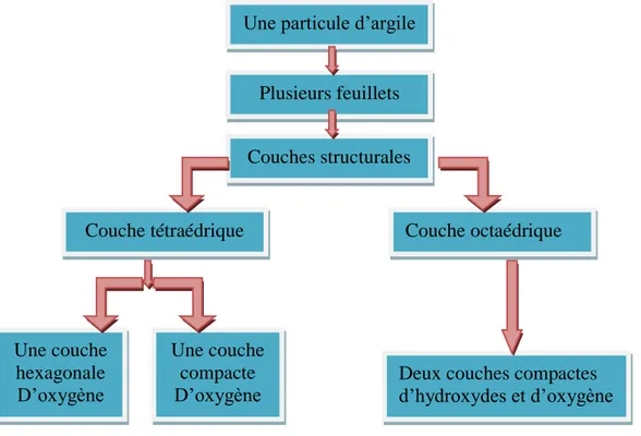 Figure I.9: Représentation de la structure minéralogique d’une particule d’argile Une particule d‟argile 