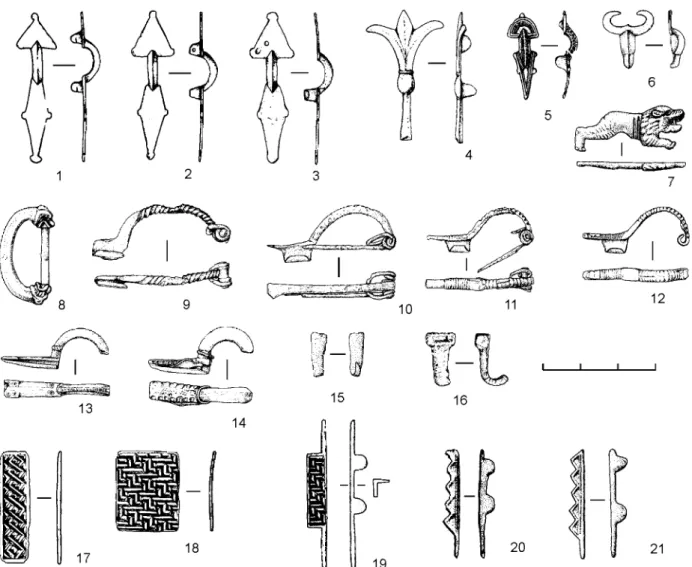 Fig. 4. Some objects from the hoard of a craftsman in Bushberg-Steinmandl (Szameit, 1997