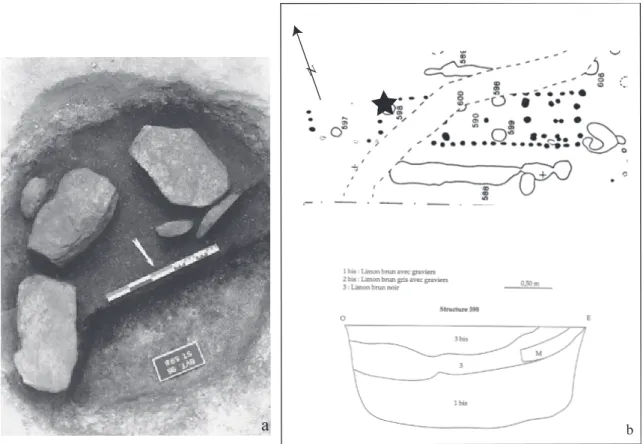 Figure 3. Distribution of deposits inside the domestic space: the example of Berry-au-Bac, le Chemin de la Pêcherie   (after Allard et al