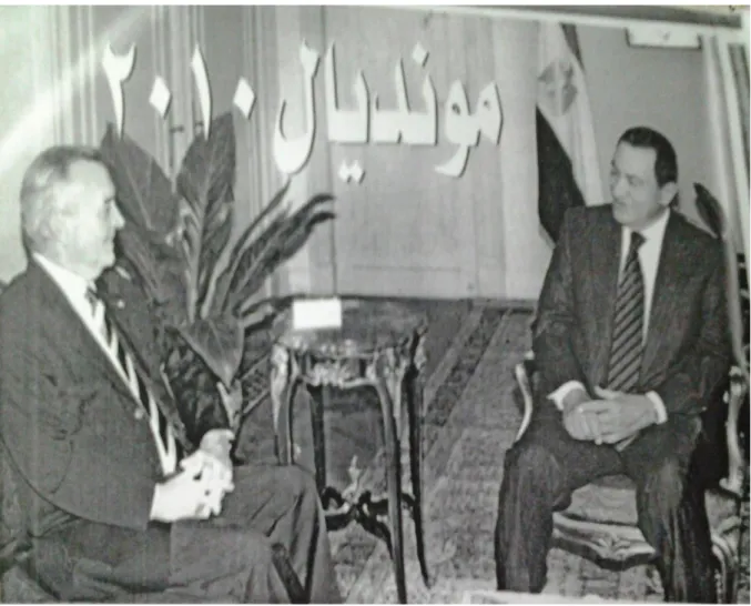 Figure 07: President Mubarak with FIFA‟s President Joseph Blatter                      (The Magazine of Egypt, Issue 35