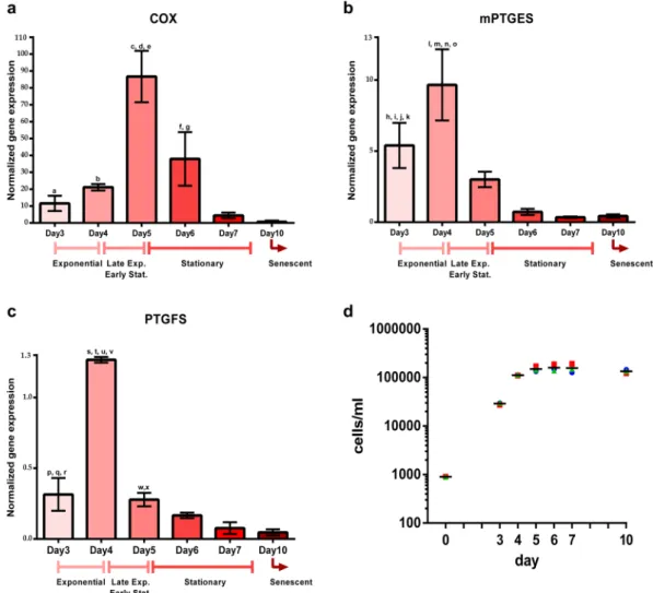 Figure 4.  Gene expression analysis of the three genes identified in the Thalassiosira rotula prostaglandin  pathway