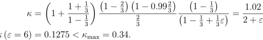 Figure 1: Slope of the new-Keynesian Phillips curve (solid curve, = 1:02 2+&#34; ) and relative welfare cost of changing the policy instrument (dash curve, x = 1:02 2+&#34; &#34;) as a function of the elasticity of substitution between di¤erentiated goods.