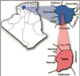 Figure 2-1:Situation de la ville de Tiaret: 