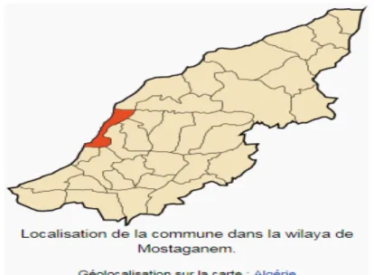 Figure n°1 localisation de la commune de Mostaganem.  