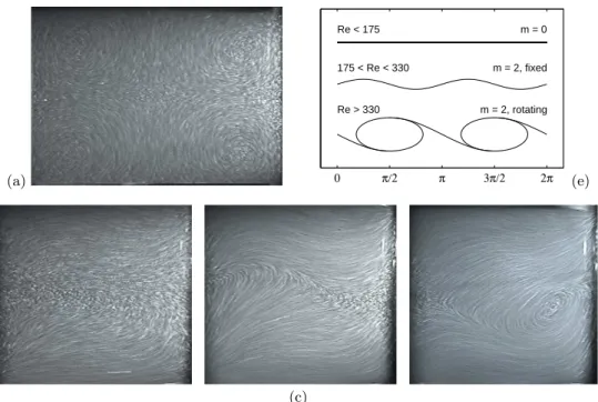 FIG. 2 Visualisation and schematics of the basic laminar flow for impellers rotating in direction (−)