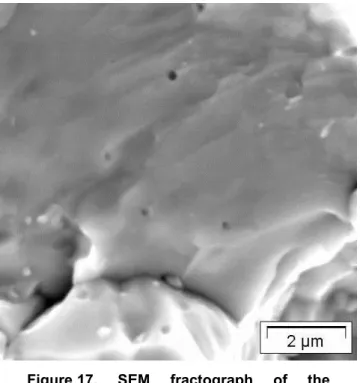 Figure 18.  SEM  fractograph  of  the  73 GWd/tU  sample  at  the  center  of  the  pellet