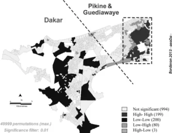 Fig. 1:  BiLISA cluster map in Dakar, Senegal 