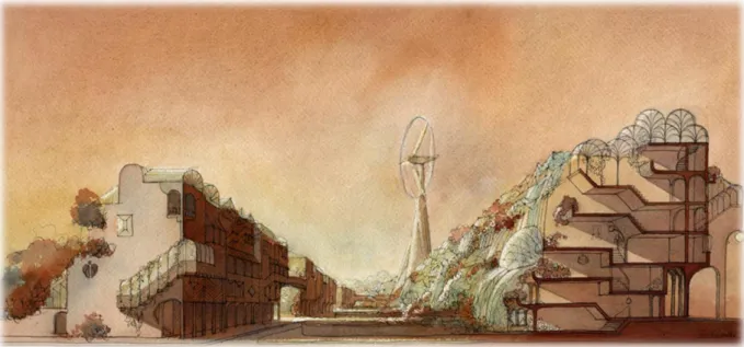 Figure 34: une coupe transversale sur la ville creuse 