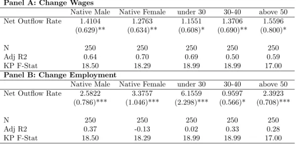 Table 13: Wages and Employment by Demographic Groups Panel A: Change Wages