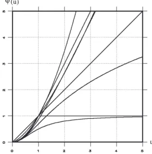 Figure 2-9: Diversité des fonctions de potentiel censées correspondre à une régularisation avec prise en compte des