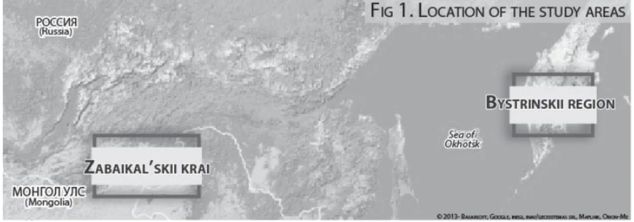 Fig. 1. Location of the study areas