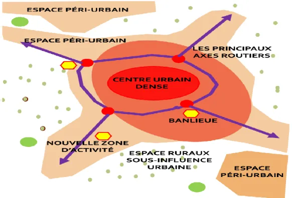 Figure 1: Schéma représentatif de la métropolisation