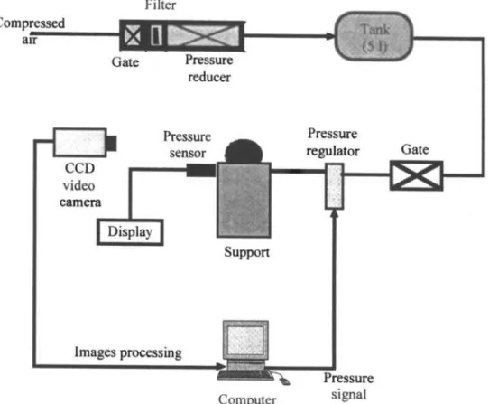 Fig.  2. schematic  view of  the  bubble in_flation  rheometer. 