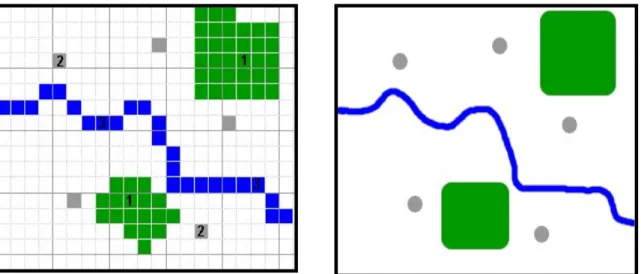 Figure I. 1 - La représentation des données géographique en pixel et en vecteur 