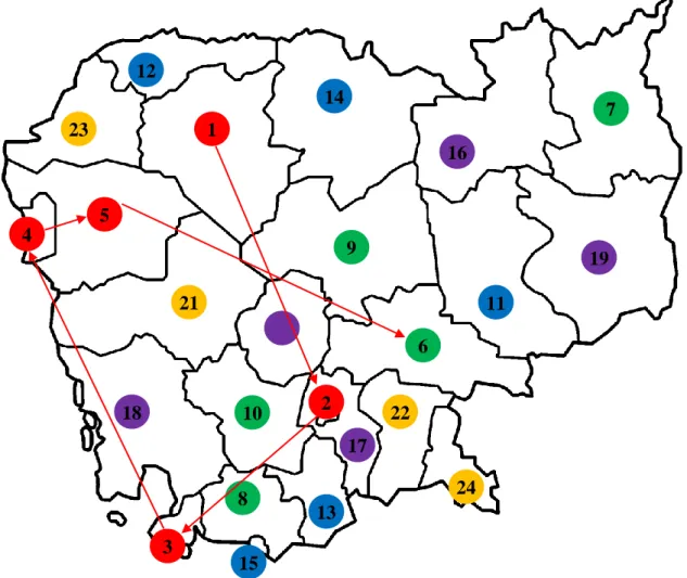 Illustration 1 : The Top Tourist Destination in Cambodia in 2010 by province  (Source : Ministry of Tourism, 2013) 