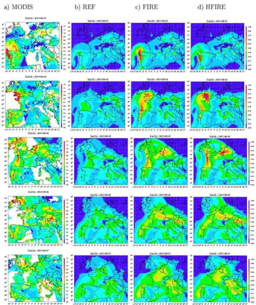 Fig.  5:  Geographic  distribution  of  the  aerosol  optical  thickness  at  550  nm  over  Europe  from  3  to  7 