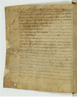 Figure 6: Lettres de Loup de Ferrières. Paris, Bibliothèque nationale de France, lat. 2858, f° 1v (IX e  siècle)
