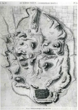 Figure 4 : Plan d’Hermopolis établi par l’Expédition d’Egypte (Source : Ed.-Fr. J OMARD