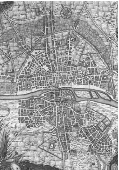Figure 1: Plan historique de Paris à la fin du Moyen Age Source : http://plans.paris.online.fr