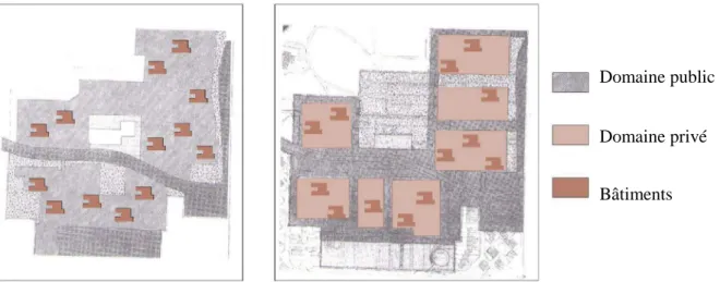 Figure 8: Ancienne et nouvelle répartition parcellaire au Minguettes 