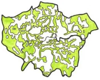 Figure 12: Plan d’Abercrombie 1944                                                       Source  :  «  Les enjeux sociaux et écologiques des espaces verts dans la  restructuration urbaine», 