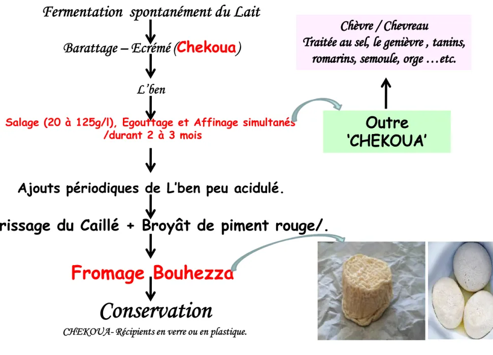 Figure 6. Procédé  de fabrication artisanal  du fromage BOUHEZZA.