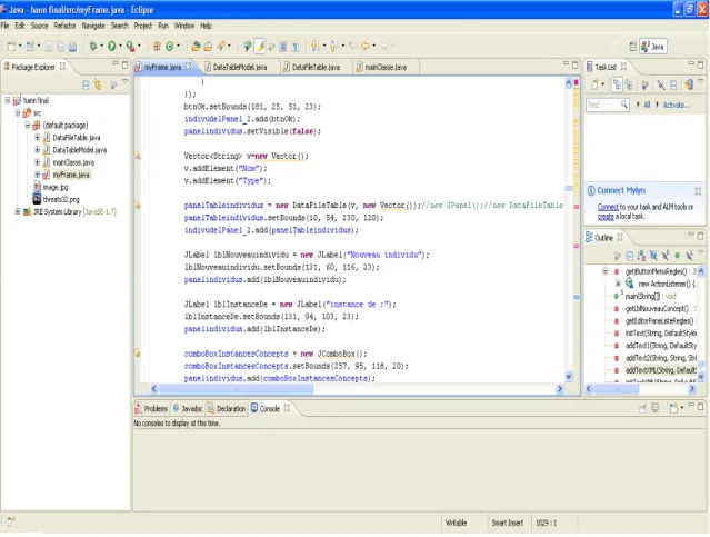 Figure 11 : L’interface du logiciel Eclipse. 