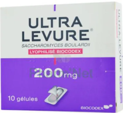 Figure 3 : ULTRA-LEVURE 200 mg, gélule « Saccharomyces boulardii » (www.pharmnet- (www.pharmnet-dz.com).