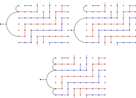 Figure 3: Standard connectivity states at level l = 1 which are compatible with a given cluster configuration contributing to Z 2,2 .