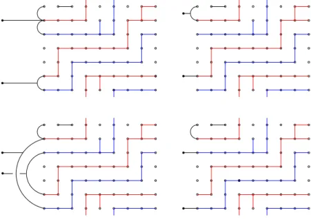 Figure 4: Standard connectivity states at level l = 2 which are (12)- (12)-compatible with a given cluster configuration contributing to Z 2,2 