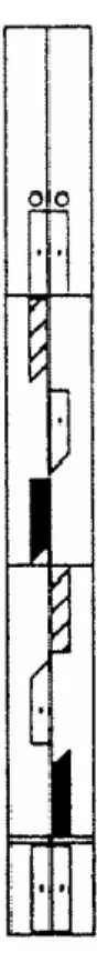 Figure 7 : exemple simple de cinétogramme. LABAN, Rudolf. La maîtrise du mouvement. Arles : Actes Sud,  2007, p