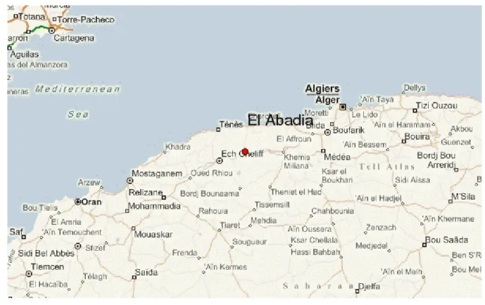 Figure 04: Localisation de la région de la commune El Abadia en Ain defla 