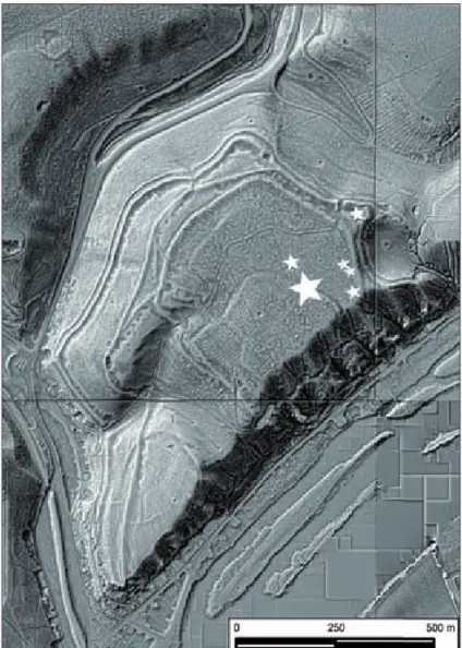 Fig. 2 - Implantation topographique des principaux sites autour d’Orival