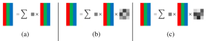 Fig. 4. Illustration of the reformulated color models: (a) is the vectorized model of Eq