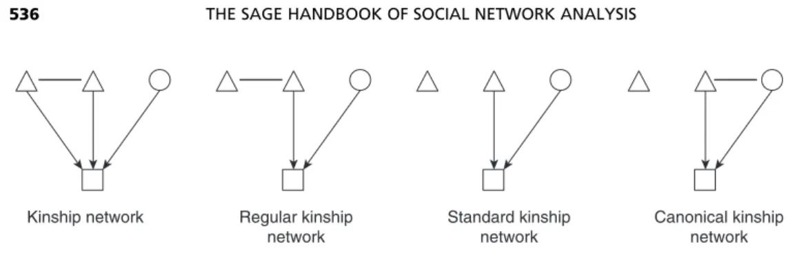 Figure 35.3  Graph representations of kinship networks